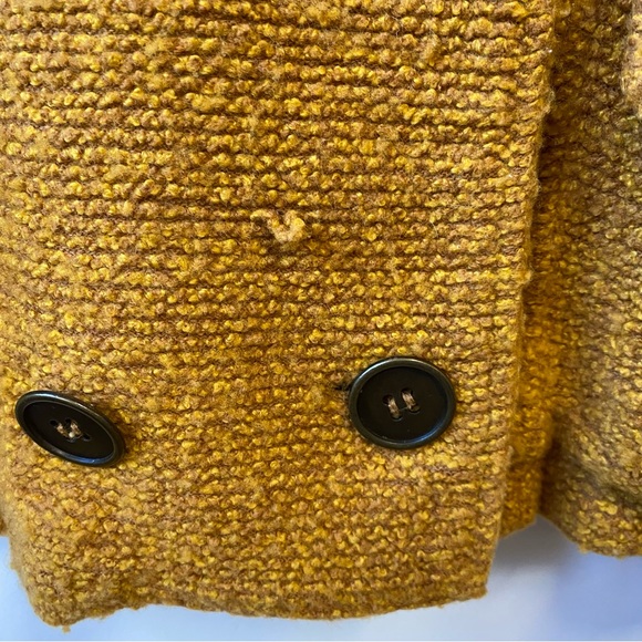 Free People Slouchy Textured Wool Mustard Jacket Wool Blend Women's Size Small - Picture 6 of 9